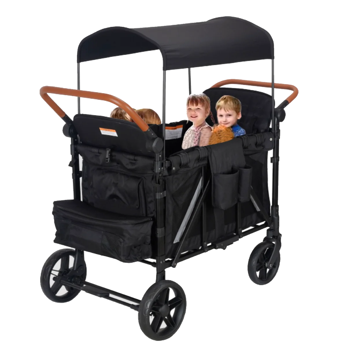

2024 Baby Products Collapsible Wagon Stroller Outdoor Luxury 2 Seats 4 Seats Baby Stroller Wagon With Canopy And Food Tray
