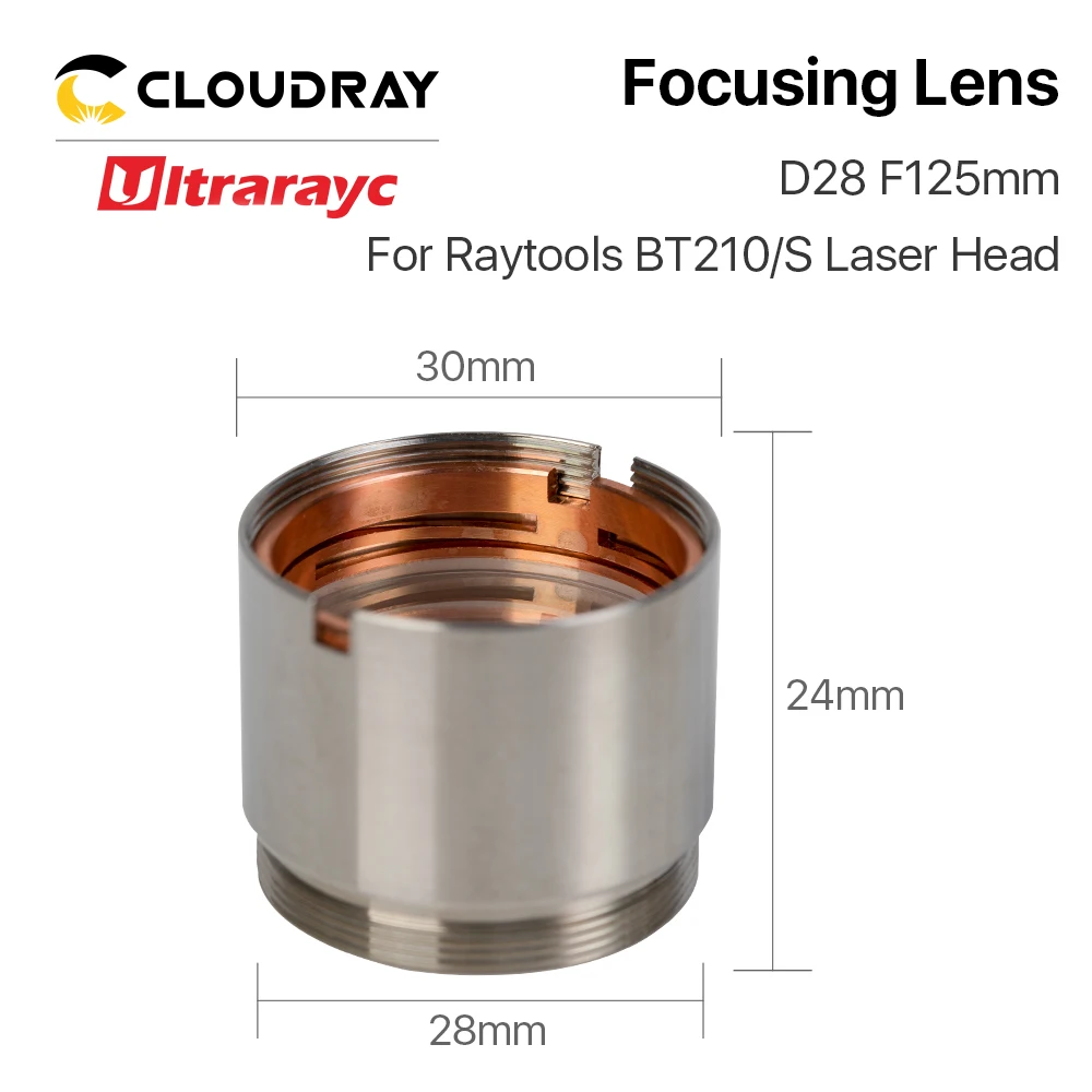 عدسة D28 F100 F125mm مع حامل لقطع رأس BT210S على آلة القطع بليزر الألياف