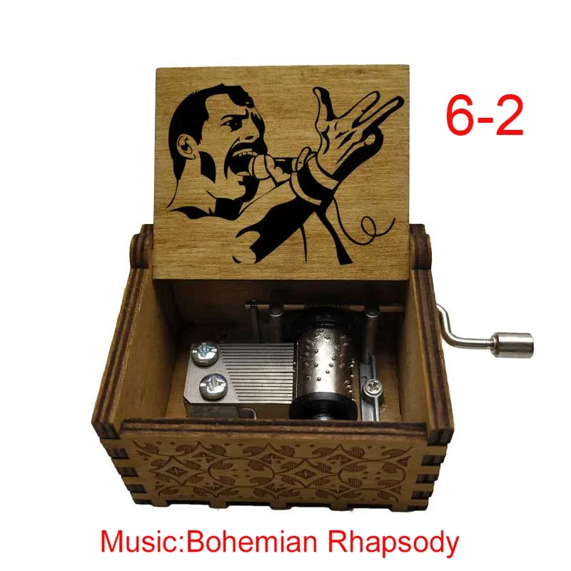 41 styles Wooden Hand  band Music musical Box Bohemian Rhapsody music Theme Christmas Xmas new year fans friends Gift