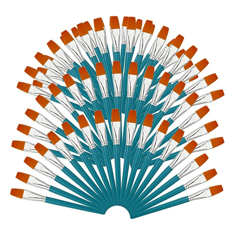 50 шт. плоские акриловые кисти, кисти для рисования 1 дюйм кисть для акриловой акварели масляные поделки лицо боди-арт