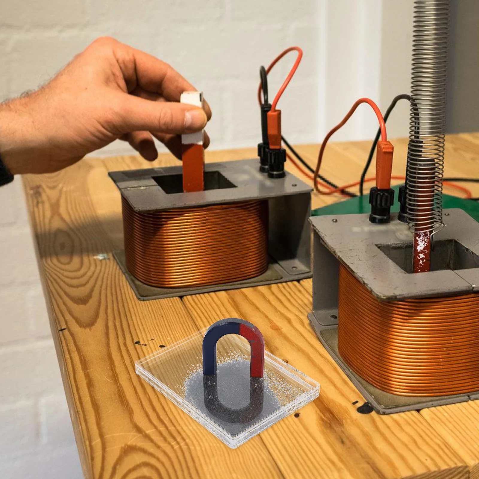 Magnetic Field Iron Filings Case for Science Experiments Physics Teaching Device Portable Powder Box for Electromagnetism