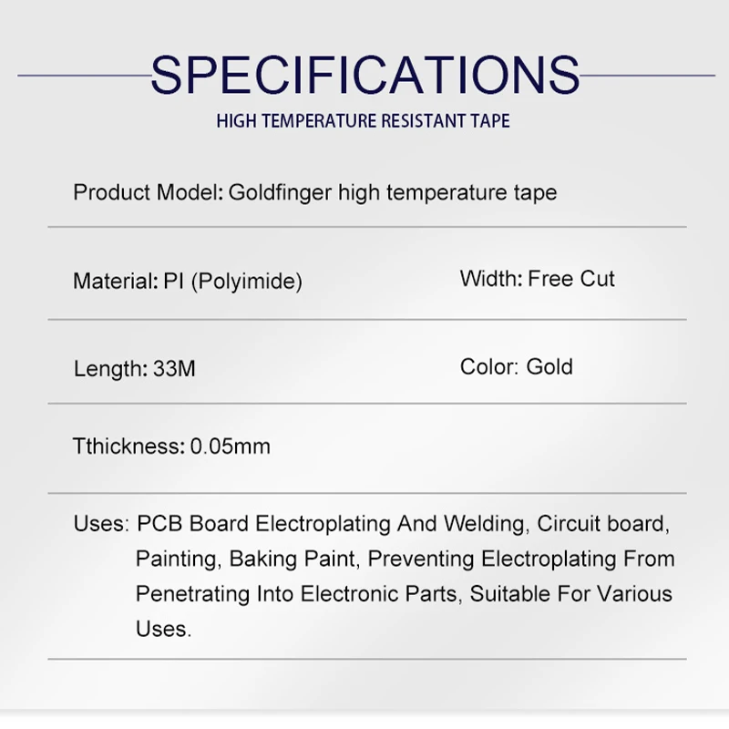 الذهب ارتفاع درجة الحرارة الحرارة بغا الشريط العزل الحراري الشريط الالكترونيات مجلس حماية بوليميد لاصق عازل الشريط