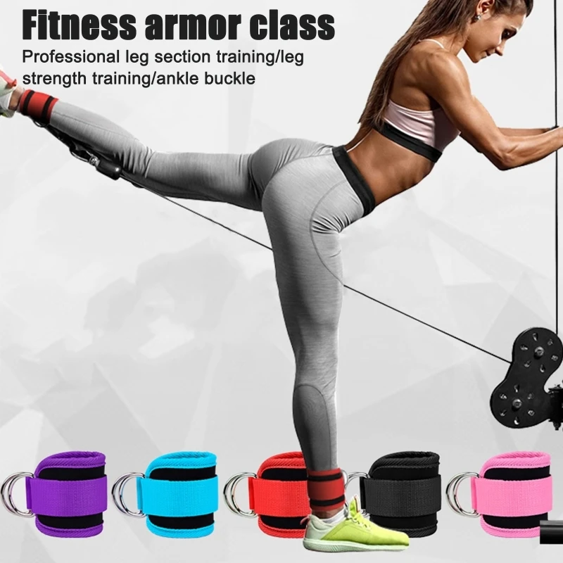 M5TC 1PC Ankle Fitness Leg Ankle Cuffs Adjusted Comfortable Fitness Thigh Belt Padded D-Rings Ankle Belt Leg Cuffs Enduring
