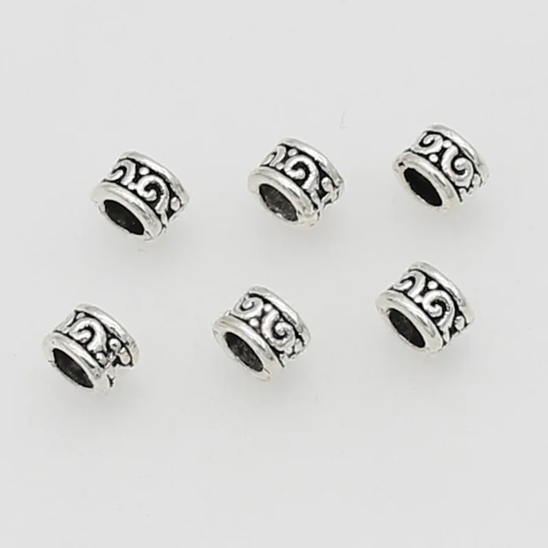 100pcs/Lot Fashion Antique Silver Color Charm Loose Beads 4mm Decoration Beards/Dreadlocks Metal Beads Spacers DIY Jewelry Make