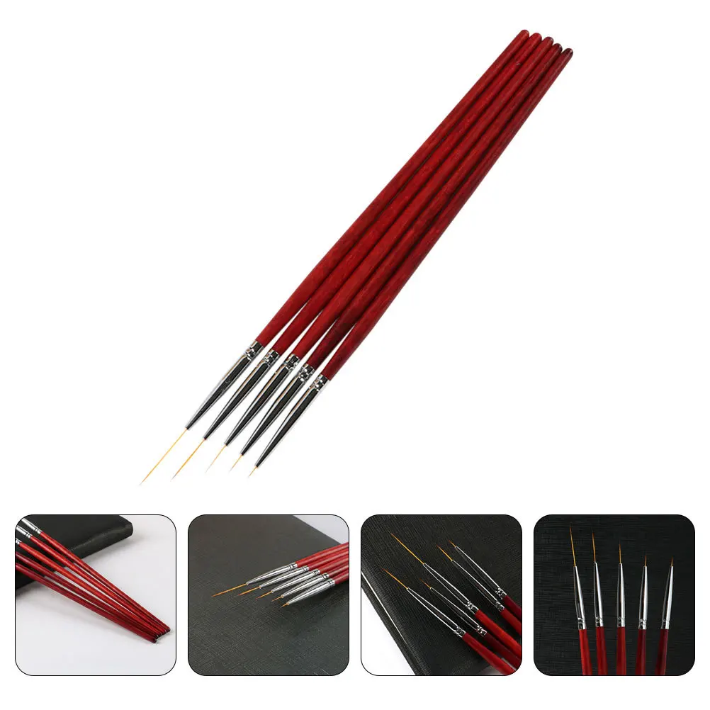 5 個アートペン耐久性のあるマニキュア描画ツール快適なグリップ Diy ネイルペイントホームサロン使用ネイルアートツールアクセサリー