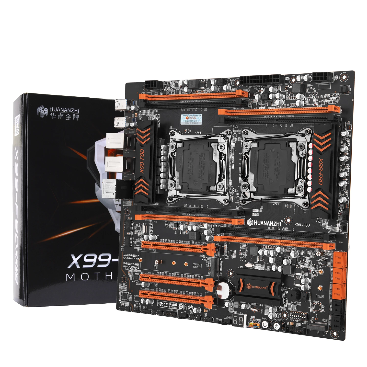 Imagem -04 - Placa-mãe Dual Cpu com Ssd Nvme de 128 gb Cpu Faça Você Mesmo Xeon 2670 2678 v3 2680 2690 v3 Coolers Ram 16g Ddr4 2400 Reg Cec X99-f8d