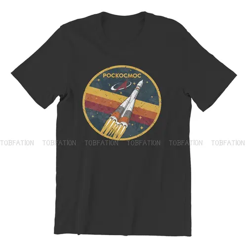 Imagen 2 del producto Roscosmos-camisetas con emblema Vintage para hombre, camisetas rusas de la URSS CCCP, camisetas Harajuku de algodón puro, cuello redondo, talla grande