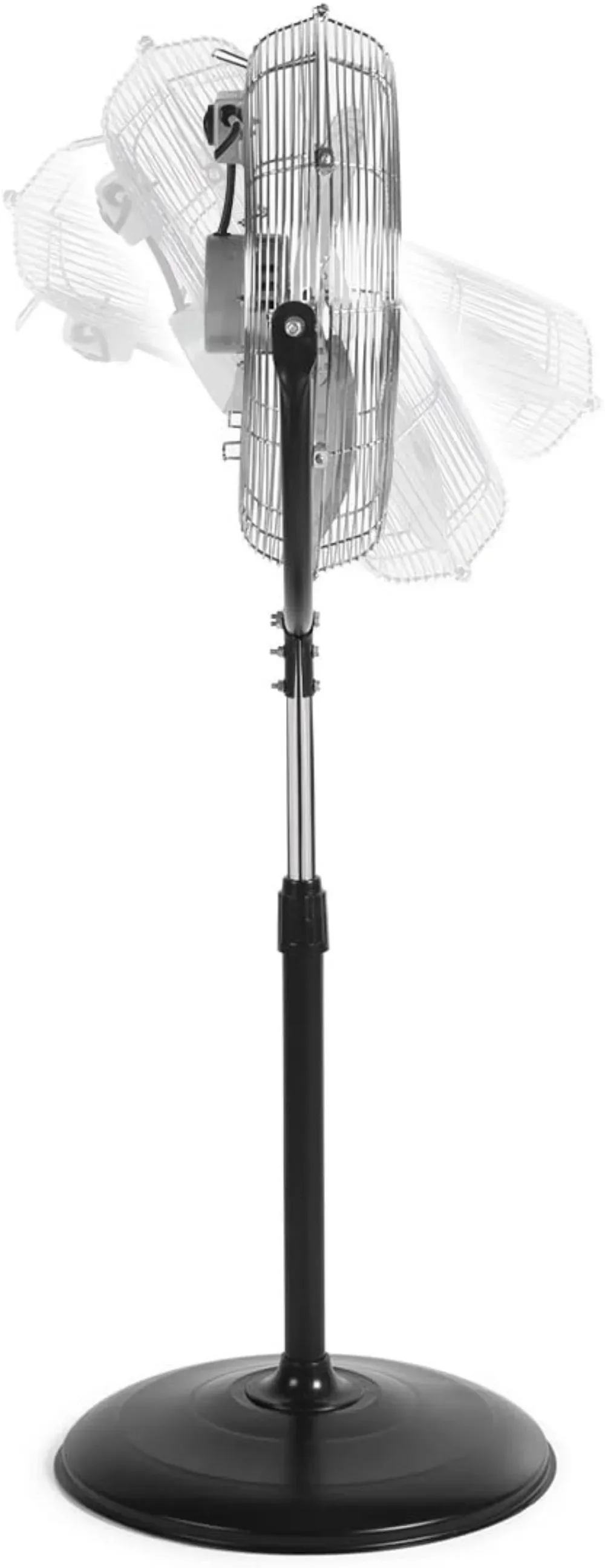 Orbegozo PWS 1950 - Ventilador de pie Industrial، 3 velocidades، aspas metalicas، asa de transport، 155 W، negra y plateado