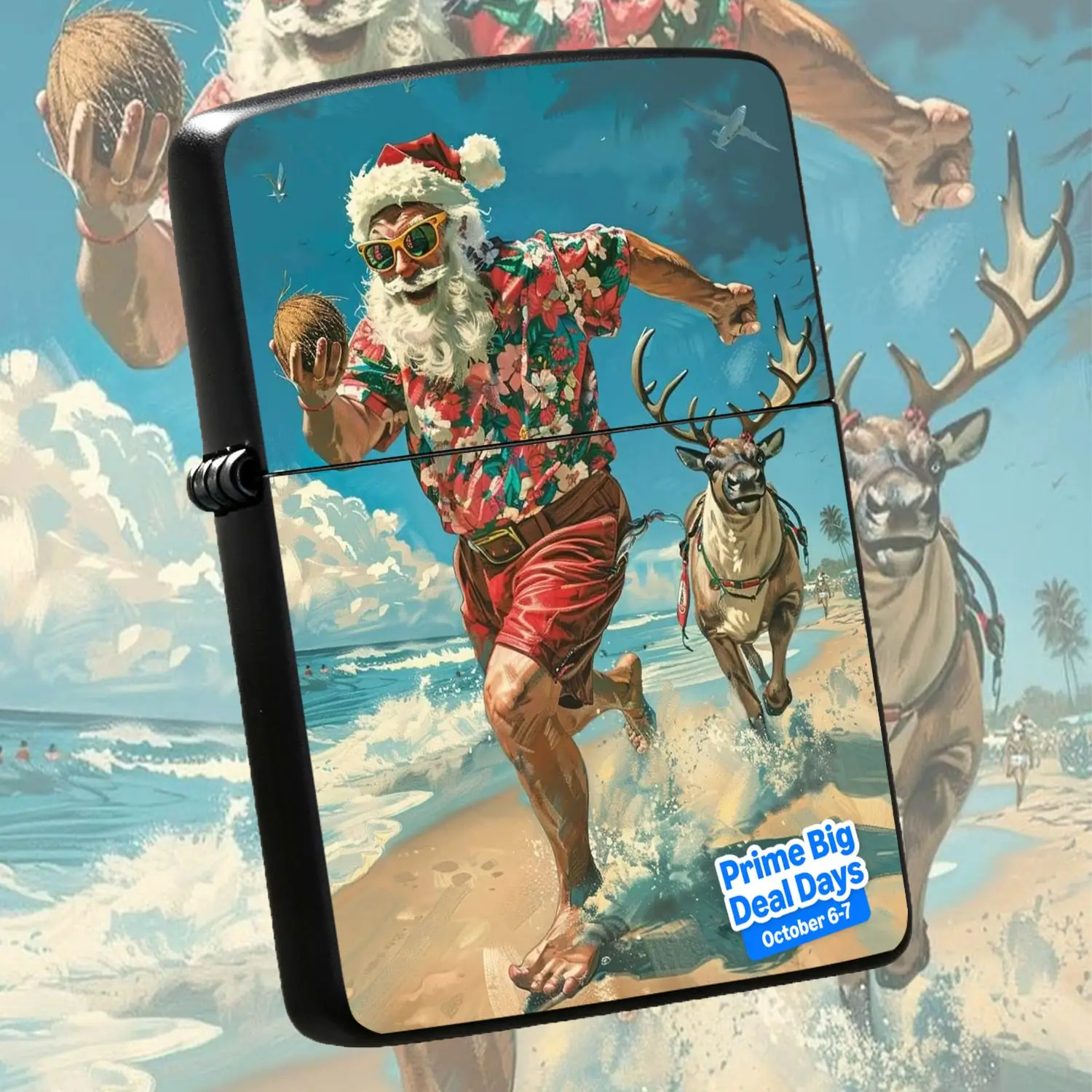 Creativereindeer Beach Themed Lighter, Portable Decorative Igniter For Daily Outdoor Use, Exquisite Holiday Gift For Friends, Collectible Stylish Accessory For Party Home Decoration, Prime Big Deal Days E A Humorous And Interesting Lighter