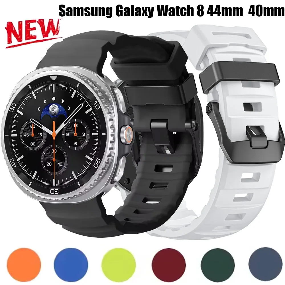 Sport-Silikonarmband für Samsung Galaxy Watch 8 44mm 40mm Armband Ersatz für Galaxy Watch 8 Classic 46mm Original