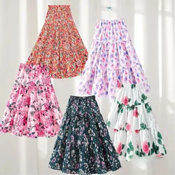 New Long Skirt Teens Girls Clothing 8-12 Y Summer Style Casual Fashion Floral Butterfly A-Line Birthday Gift Children Skirt