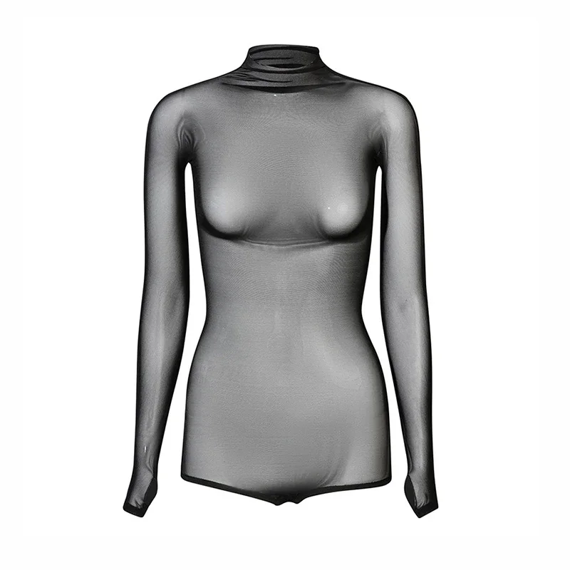 Women Adult Mesh Bodysuit Latin Dance Jumpsuit Long Sleeve Hoodie National Standard Cha Cha Ballroom Dance Costume Training Suit