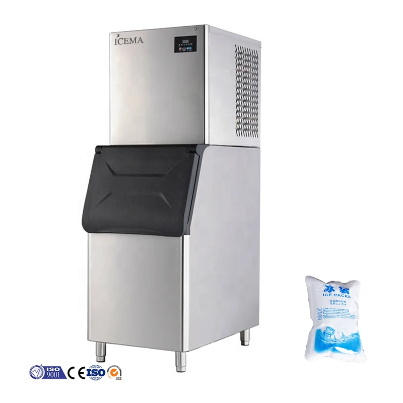 

ICEMA Commercial Ice Cube Making Machine 500kg/24H with Engine Pump Motor and Gear Core Components