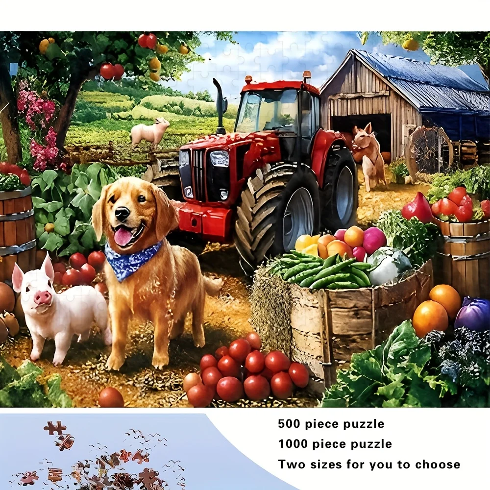Puzzle en papier pour adultes, scène de coucher de soleil sur la plage tropicale et canal de Venise, thème vintage boutique de fruits et vie à la ferme, cadeau de décoration pour la maison