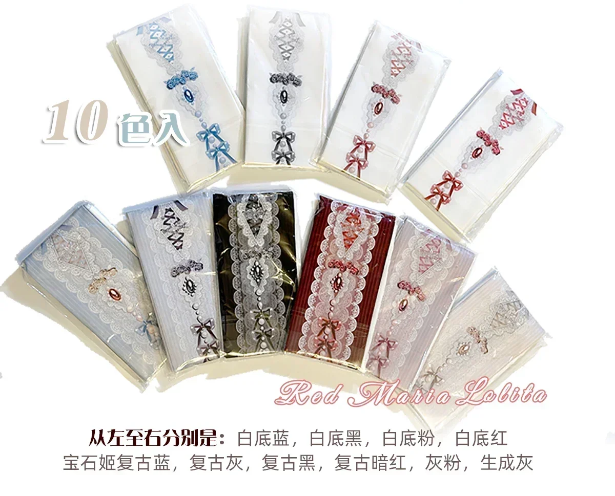 Japanese Lolita multi-color versatile retro court style print pantyhose spring autumn women's sweet wind stocking cosplay tights