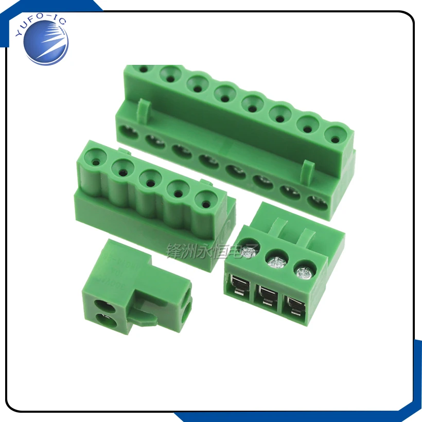10 sets ht5.08 2/3/4/5/6/7/8/9/10pin Terminal plug type 300V 10A 5.08mm pitch connector pcb screw terminal block stright pin