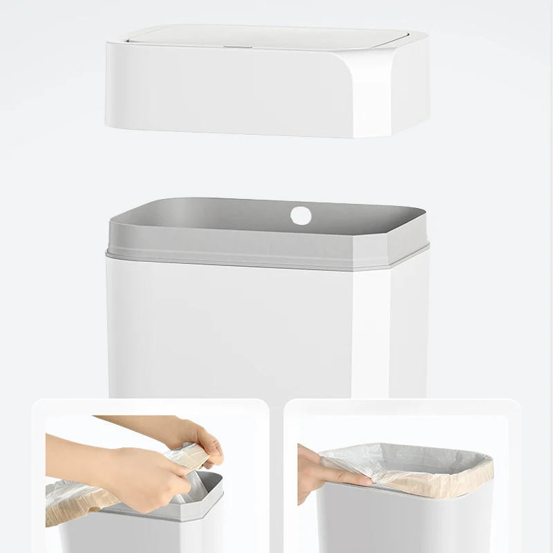 12L Automatic Sensor Trash Can with Lid Narrow Bathroom Smart Trash Bin Kitchen Garbage Cube Home Induction Wastebasket