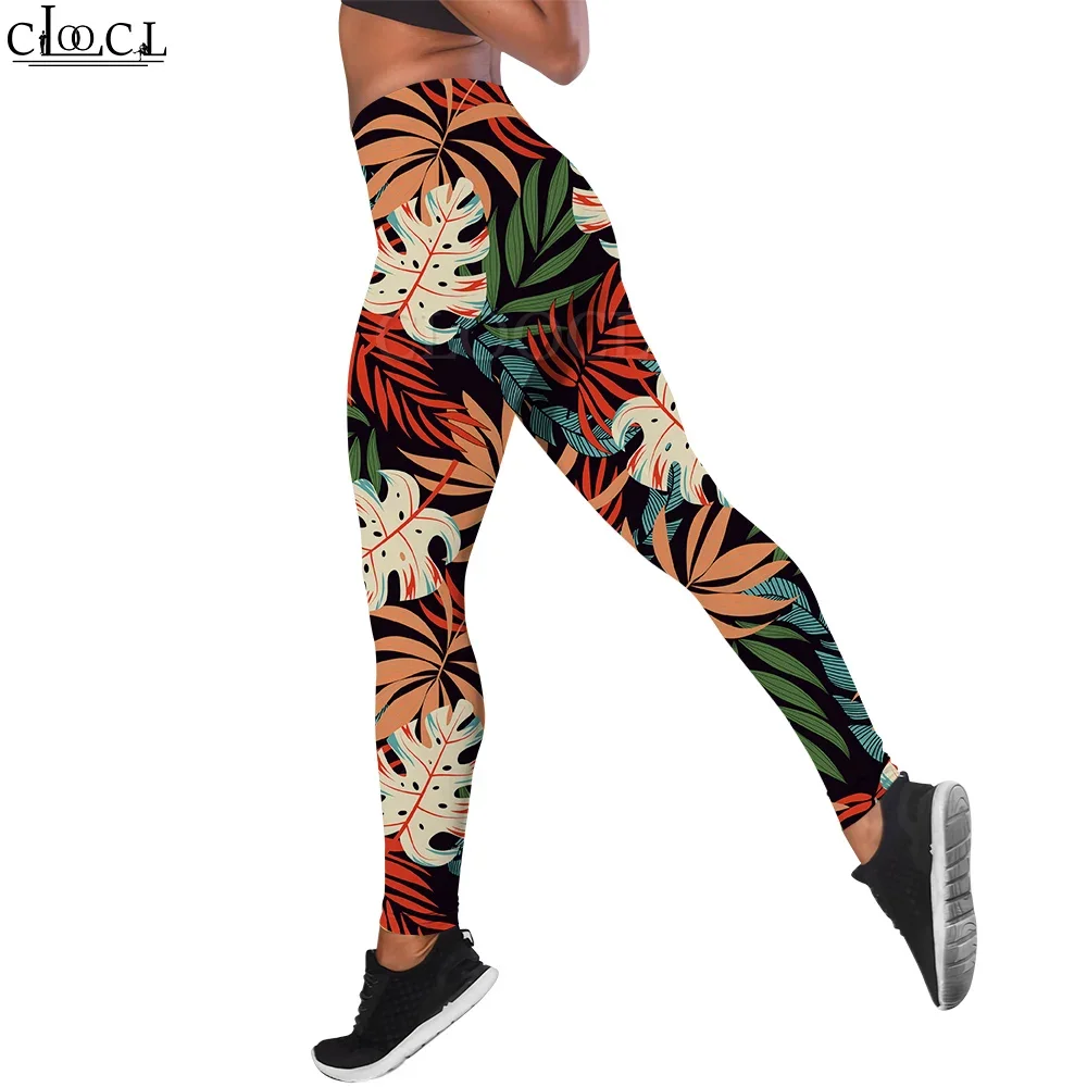 

CLOOCL Women Legging Tropical Leaves Pattern 3D Printed Trousers for Female Workout Push Up Jogging Breathable Tight Gym Legging