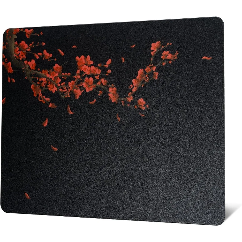 Gaming Mousepad, Black Hard Mouse Pads for Professional Use, Large 16.2" x 12.2" Glass Surface for Enhanced Precision and Speed