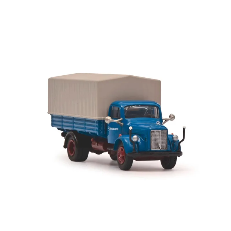 1:87 مقياس MB L3500 شاحنة صغيرة مع سقيفة شاحنة نقل محاكاة سبيكة سيارة نموذج عرض ثابت تحصيل لعبة هدية #5