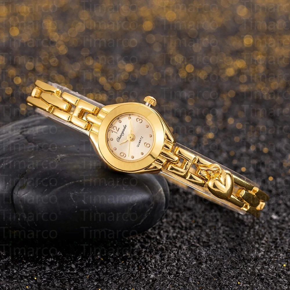 New Women Bracelet Watch Elegant Golden Small Dial Ladies Quartz Wristwatch Vintage Luxury Watches Women Clock montre femme