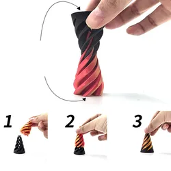 3D Impresso Espiral Cone Fidget Toy, Pirâmide Impossível, Escultura De Passagem, Passe Através Do Fio Do Vortex, Ilusão