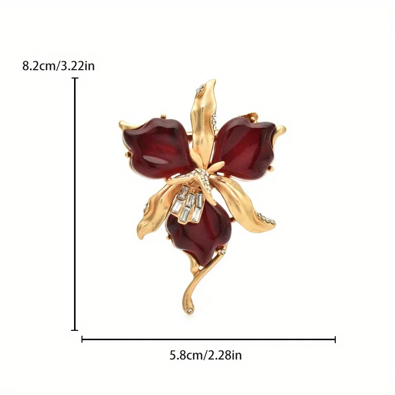 Retro Green Resin Orchid Flower Brooches Pins for Women Unisex 3-color Beautiful Plants Badges Exquisite Wedding Banquet Brooch