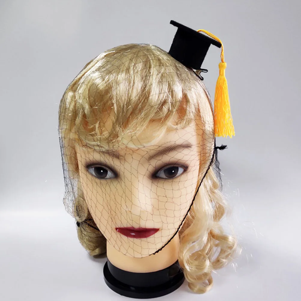 

3Pcs Doctoral Hair Clip Mini Graduation Hat Tassel Headdress Party Decoration for Adult Kids Yellow Doctoral Hair Clip