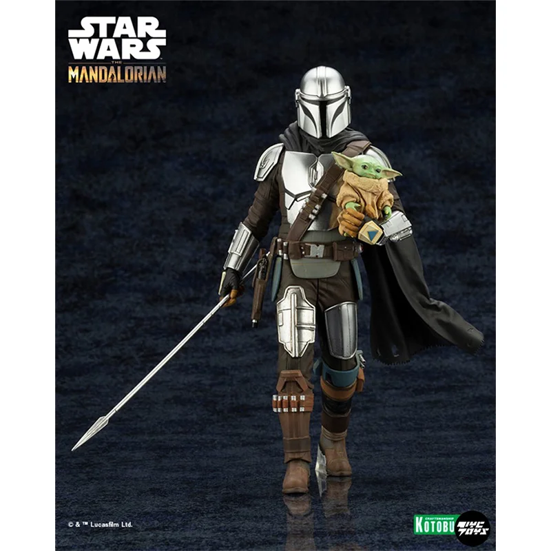 KOTOBUKIYA Original Movie Anime Figure Star Wars The Mandalorian Lance Grogu Action Figure Toys for Kids Gift Collectible Model