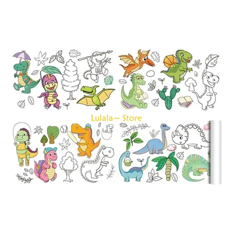 Y4QA Malpapier für Kleinkinder, Graffiti-Schriftrolle, Cartoon-Thema, Malpapier, Weihnachtsgeburtstagsgeschenke für Kinder