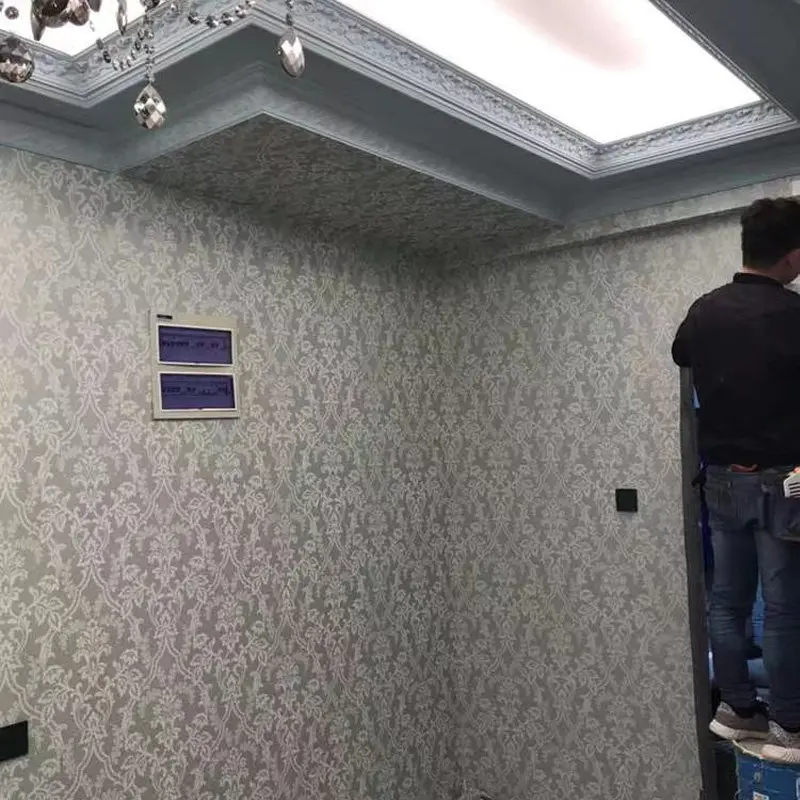 

American high-end wallpaper spot American light luxury retro background wall bedroom pure paper wallpaper