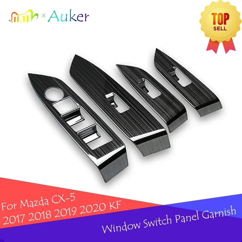 For Mazda CX-5 CX5 2017-2022 2023 2024 LHD Window Switch Panel Adjust Cover Trim Stickers Strips Garnish Decoration Car Styling