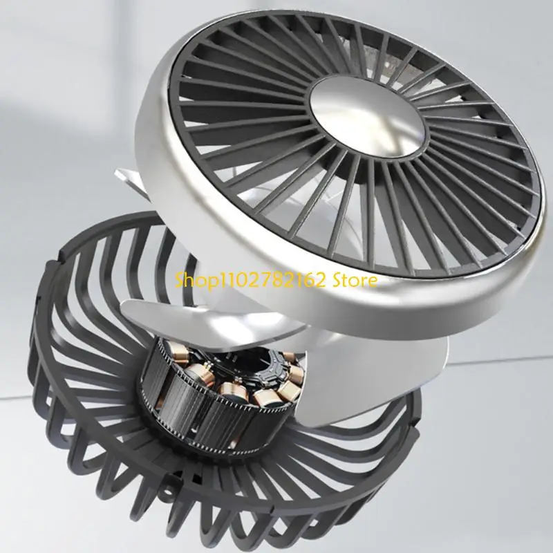 

547B Car Back Cooling Fan USB Double Head Fan Headrest Ventilation Fan LED