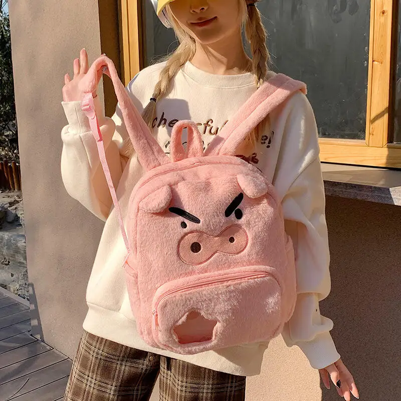 Crayon Shin Chan Buriburizaemon Plush Big Capacity Backpack Soft Fluffy Knapsack Practical Storage for Daily Errands Shopping
