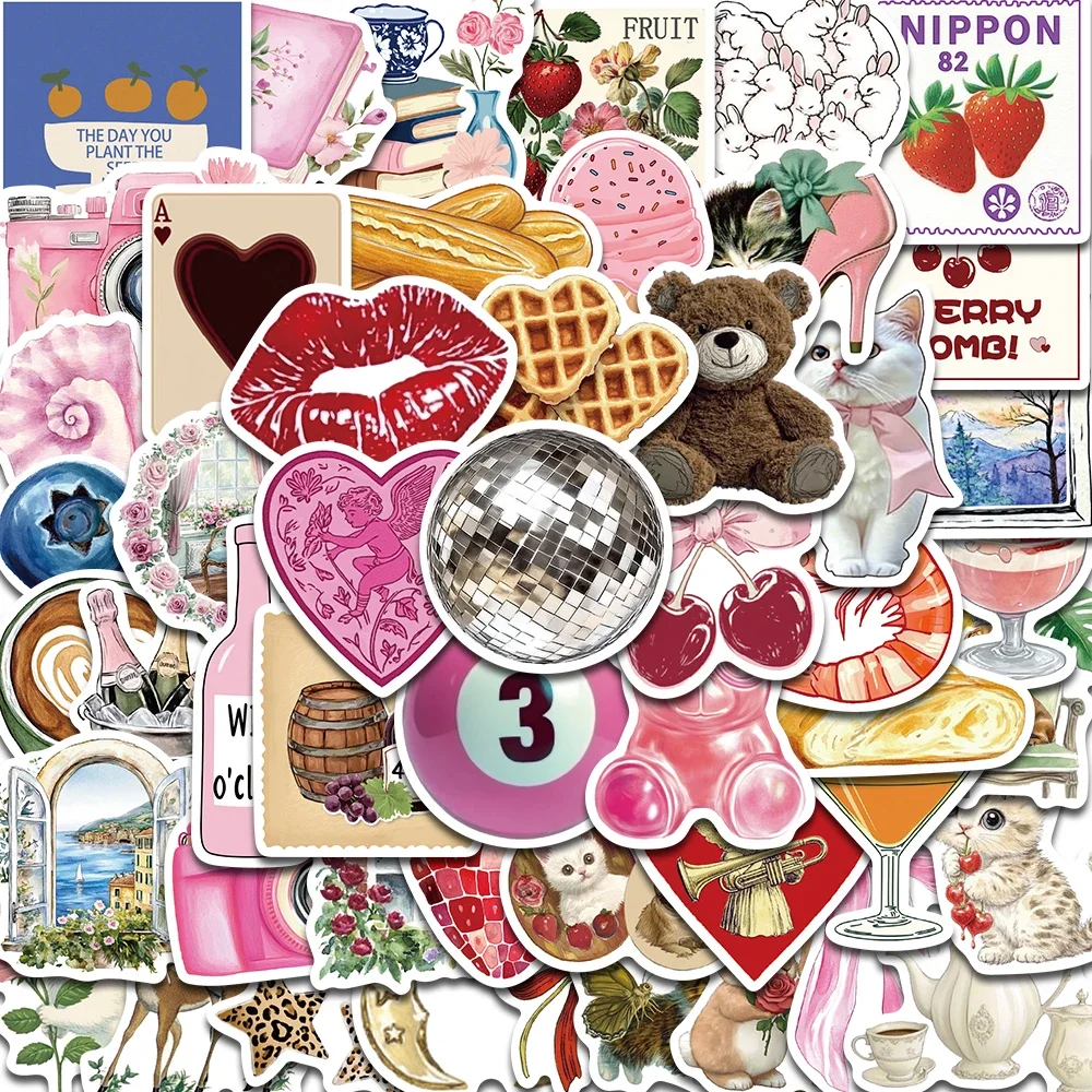 50 unids/pack estético Pinterest pegatina moda Harajuku portátil equipaje pared creativa decoración de barra ropa de calle pegatina creativa