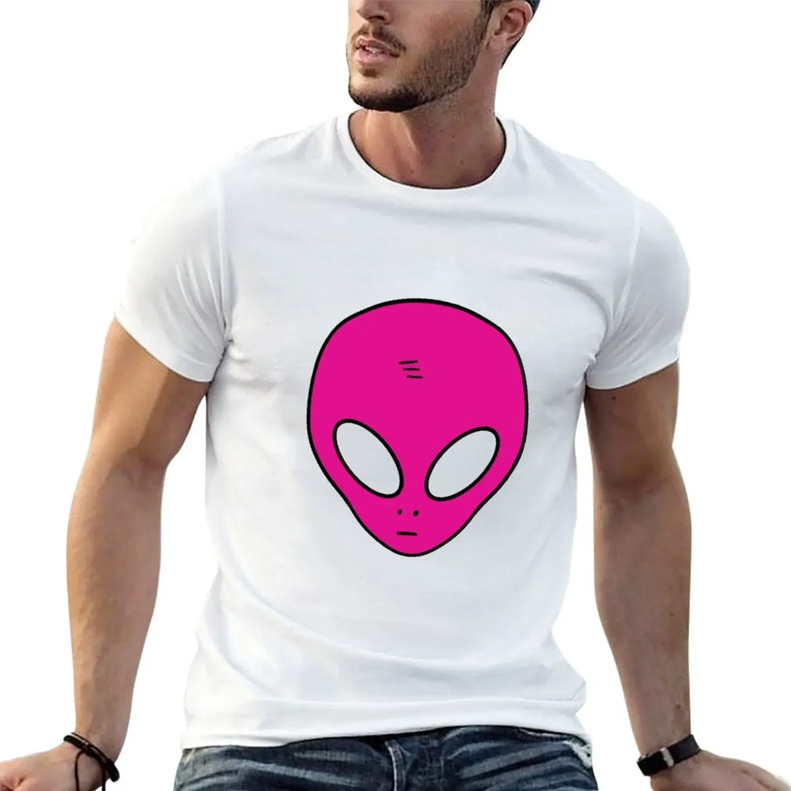 Pink Alien T-Shirt Christmas Casual Short Sleeve Top