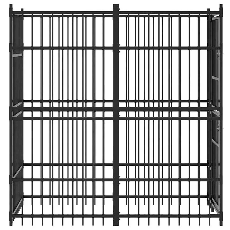 

Dog Kennel Black Powder-coated steel One Size Durable