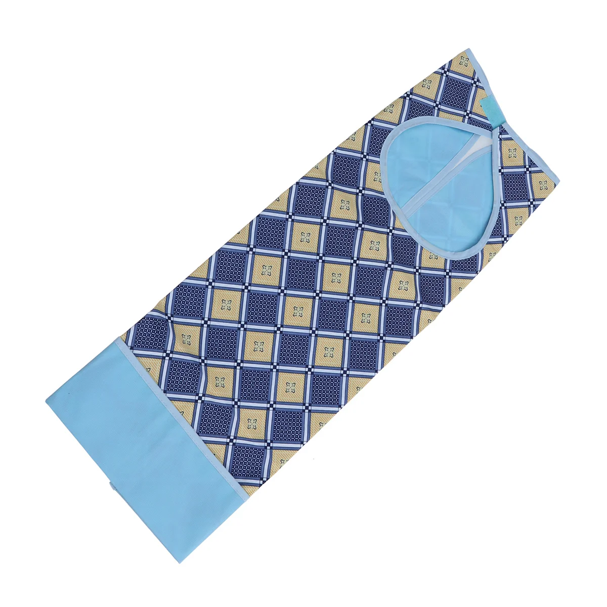 

Flower Plaid Double Layer Machine Washable Adult Waterproof Bib Mealtime Clothing Protector Fixed Crumb Catcher Waterproof