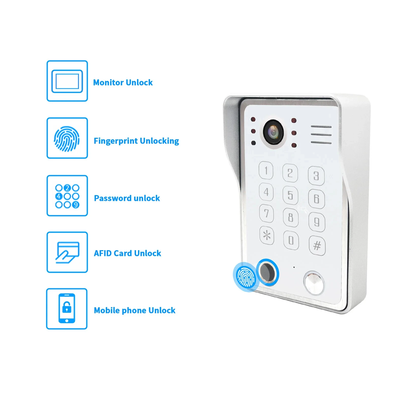 1080P Tuya Smart Home Video Intercom System For Villa Multi Room Doorbell Wifi Fingerprint 5in1 Unlock Security Protect