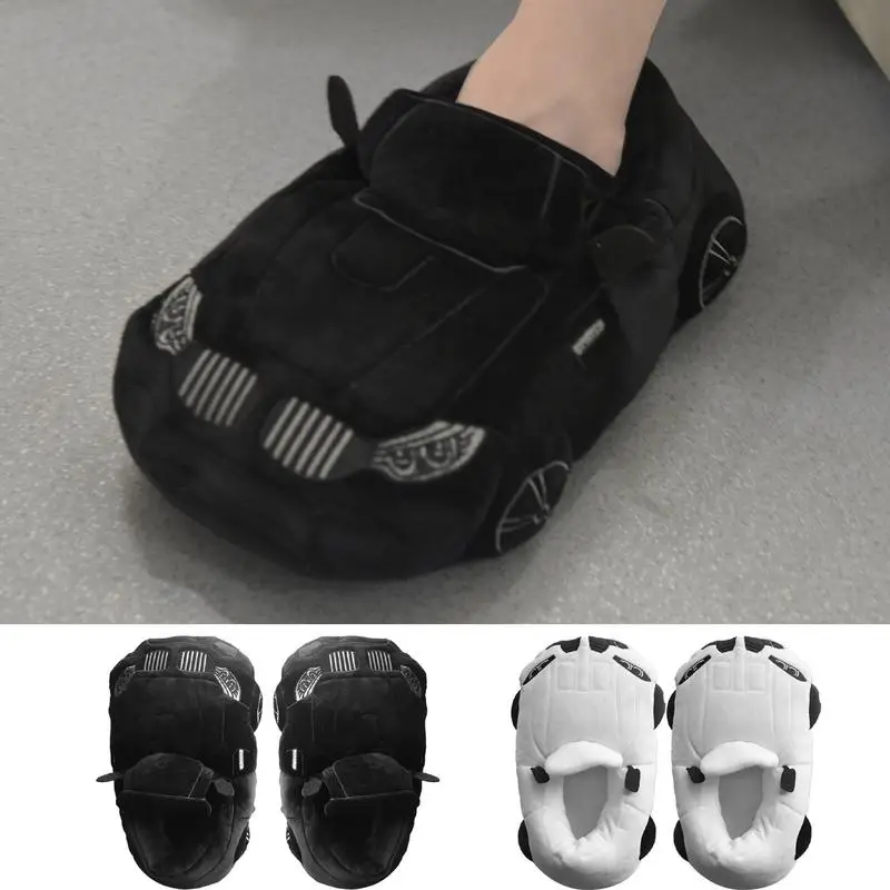 

Плюшевые тапочки с автомобилями, плюшевая обувь с героями мультфильмов, портативные нечеткие домашние тапочки 29 см, мягкие тапочки для гоночных автомобилей для семейных встреч