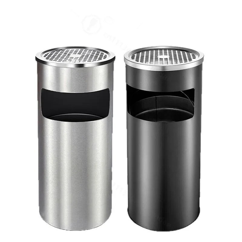 Outdoor Stainless Steel Commercial Garbage Bin KTV Lobby Vertical Elevator Entrance High-end Ashtray