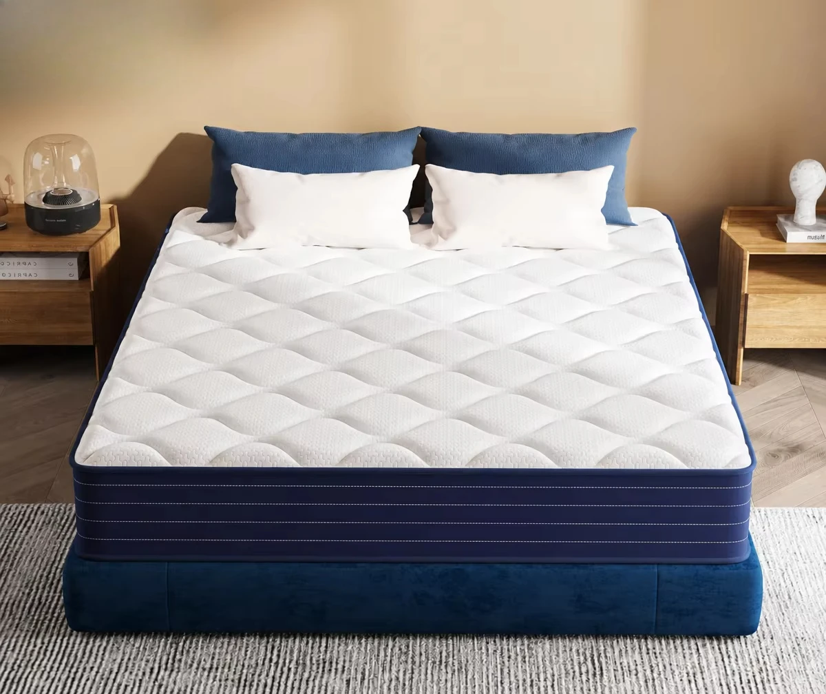Kingnight G15 Euro Top Hybrid Spring Mattress Comfort Foam Natural Latex Medium Breathable Orthopedic Cooling Hypo-Allergenic