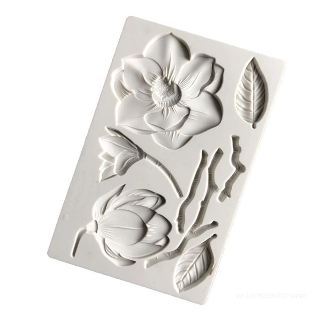 Flower Silicone Mold Flower and Leaf Fondant Mold For Cake Decorating Chocolate Candy Cupcake Decorating Polymer Clay Mould