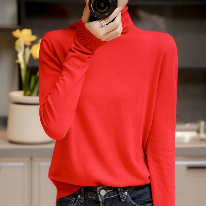 Cashmere sweater Women  Autumn And Winter Cashmere Turtleneck  Inside cashmere Sweaters Pile Up The Collar