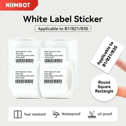 【2 Rolls】Niimbot B21/B1/B3S White Label Printer Sticker Paper Roll For Niimbot B21/B3S Printer