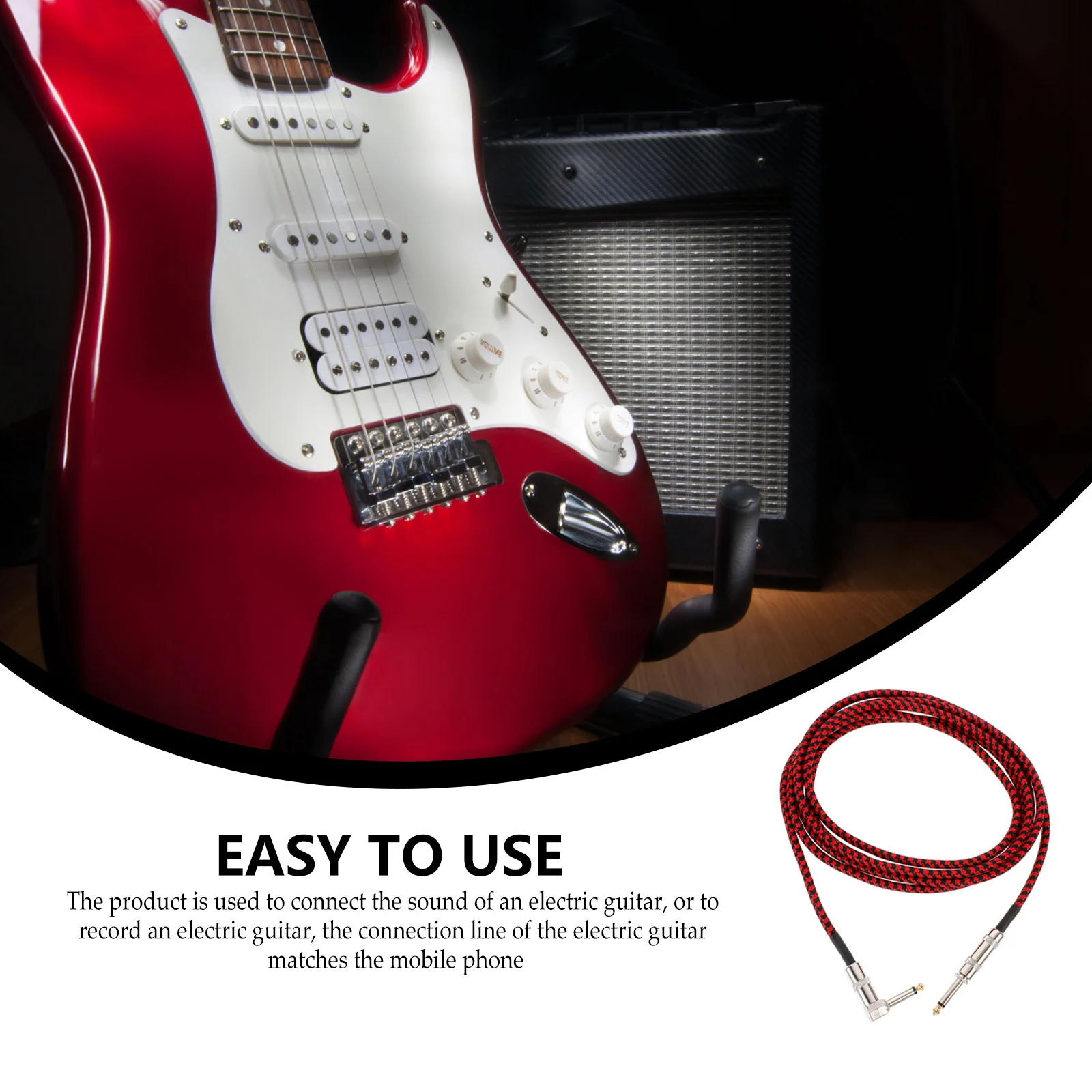 

Durable Guitar Accessory Audio Cable Professional Instrument Cable Electric Guitar Connecting Cord Adapter Cord with Adapter