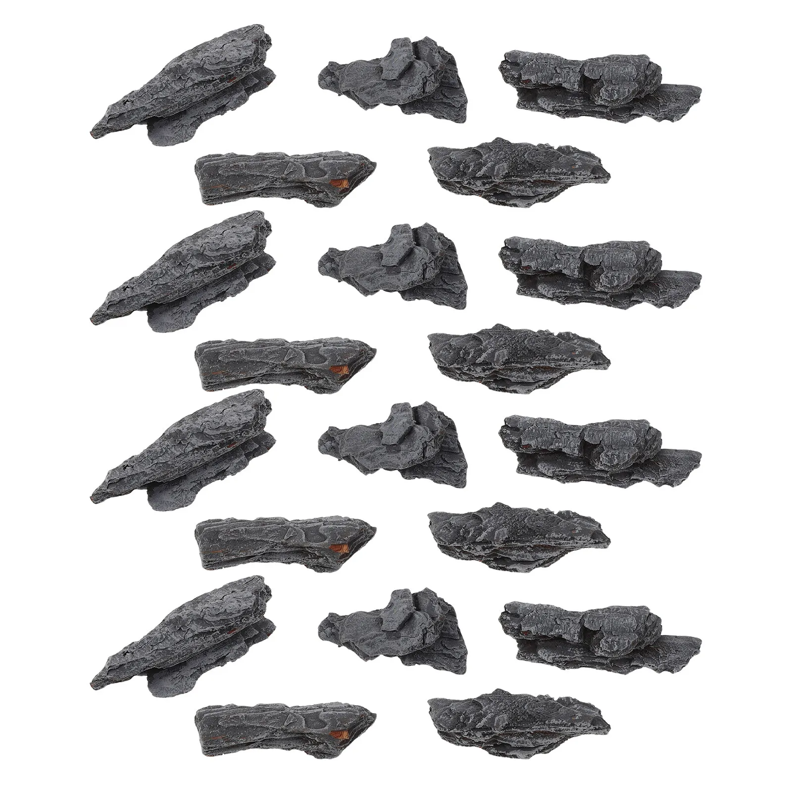 

20Pcs Wood Faux Stone Rocks Realistic Texture Irregular Shape Miniature Bonsai Rockery Terrarium Sand Table Landscape Diorama