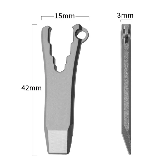 Mini Titanium Alloy Prybar Camping Necklace Pendant Keychain Pendant EDC