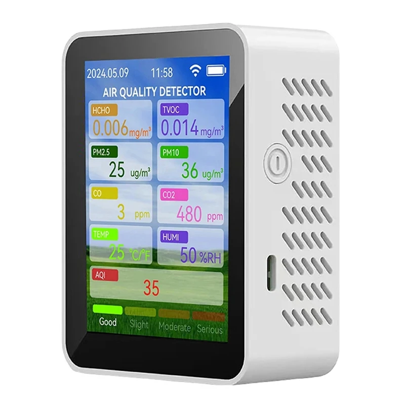 Promotion! Tuya Wifi Air Quality Meter HCHO TVOC Carbon Monoxide CO2 PM2.5/10 Tester Portable Temperature Humidity Detector