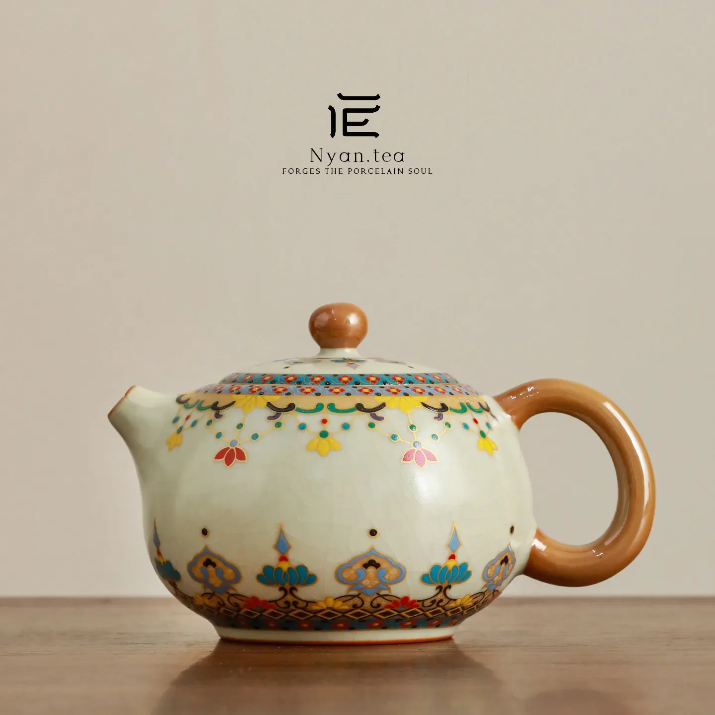 CX Dunhuang Ru Kiln Baoxiang Flower Xishi Pot Large Ceramic Kung Fu Tea Set Breaking Teapot